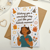 Nurse Happy Birthday Card - Cute Nurse Illustration